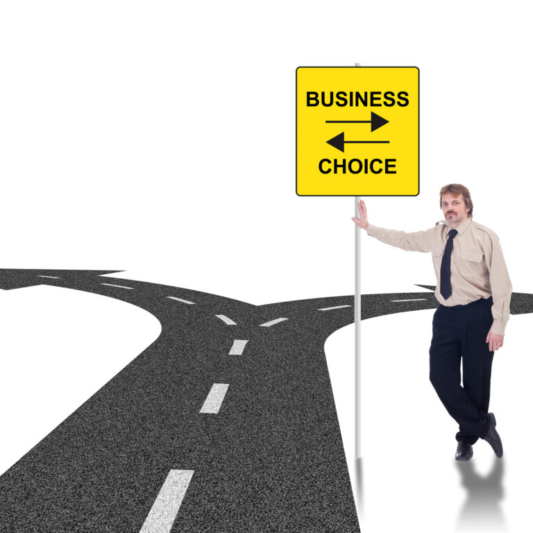 Tough business choices concept